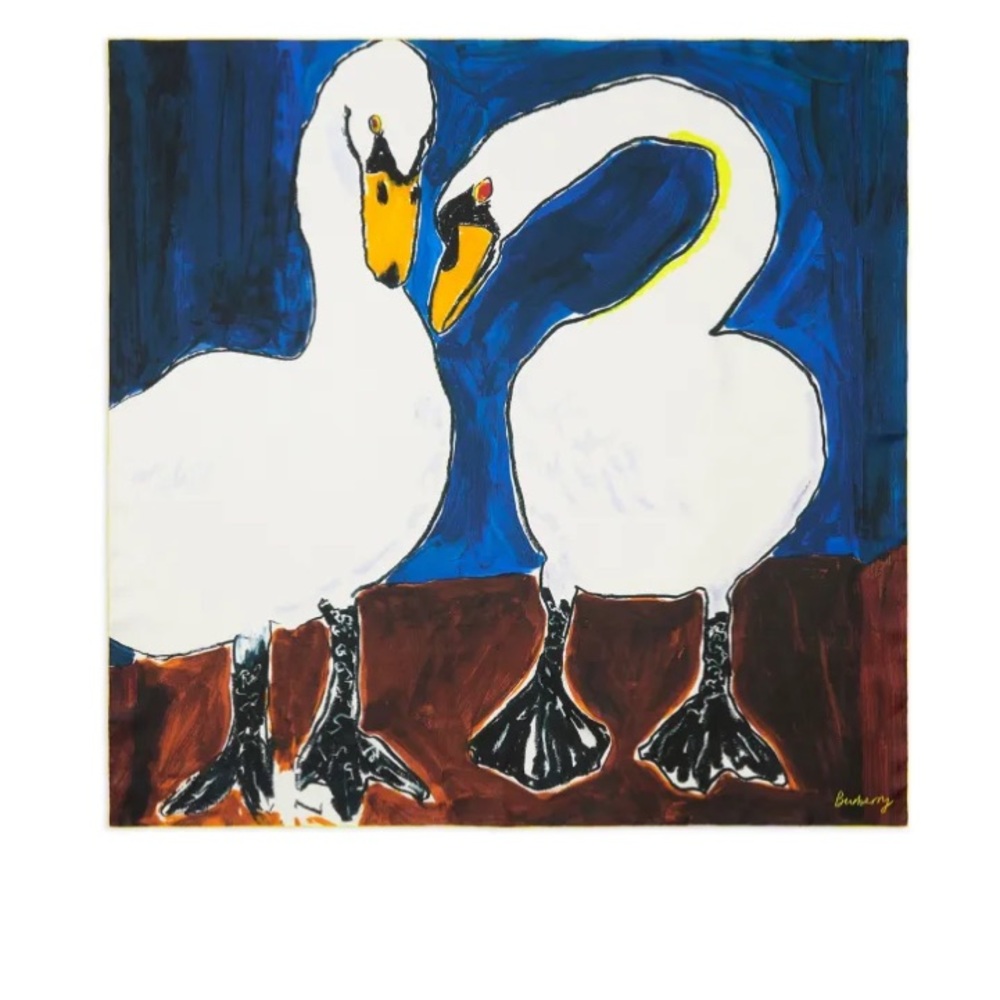 Burberry Swan Silk Scarf